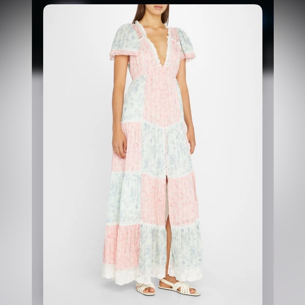 Loveshackfancy Nessie Patchwork Cotton-Jacquard M… - image 3